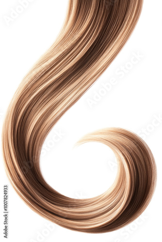 High-Quality PNG of Brown shiny hair wave Isolated on White Background – High Resolution