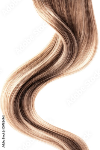 High-Quality PNG of Brown shiny hair wave Isolated on White Background – High Resolution