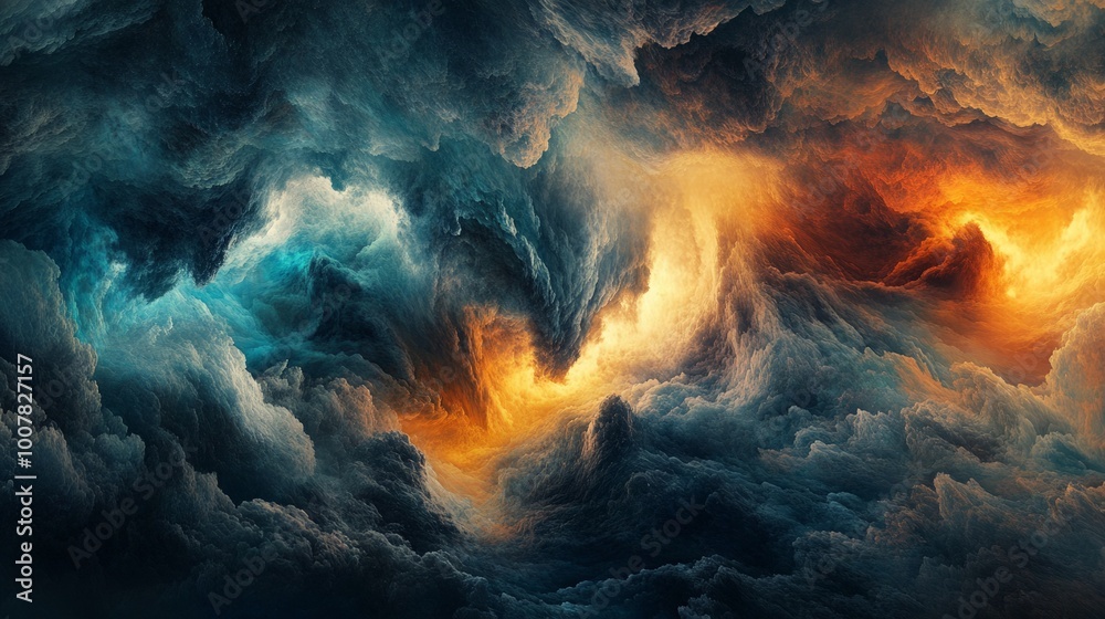 Dramatic Storm Clouds Overhead, a breathtaking display of dark, swirling clouds creates a striking visual spectacle, transforming the landscape with rich textures and colors.