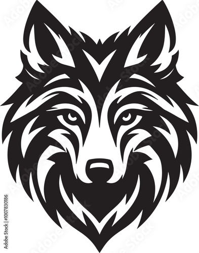 wolf head vector Silhouette