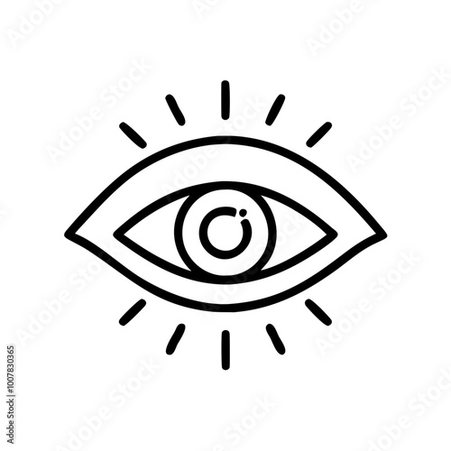 Vector icon of Tarot Spirit's Vision featuring an eye with radiant beams
