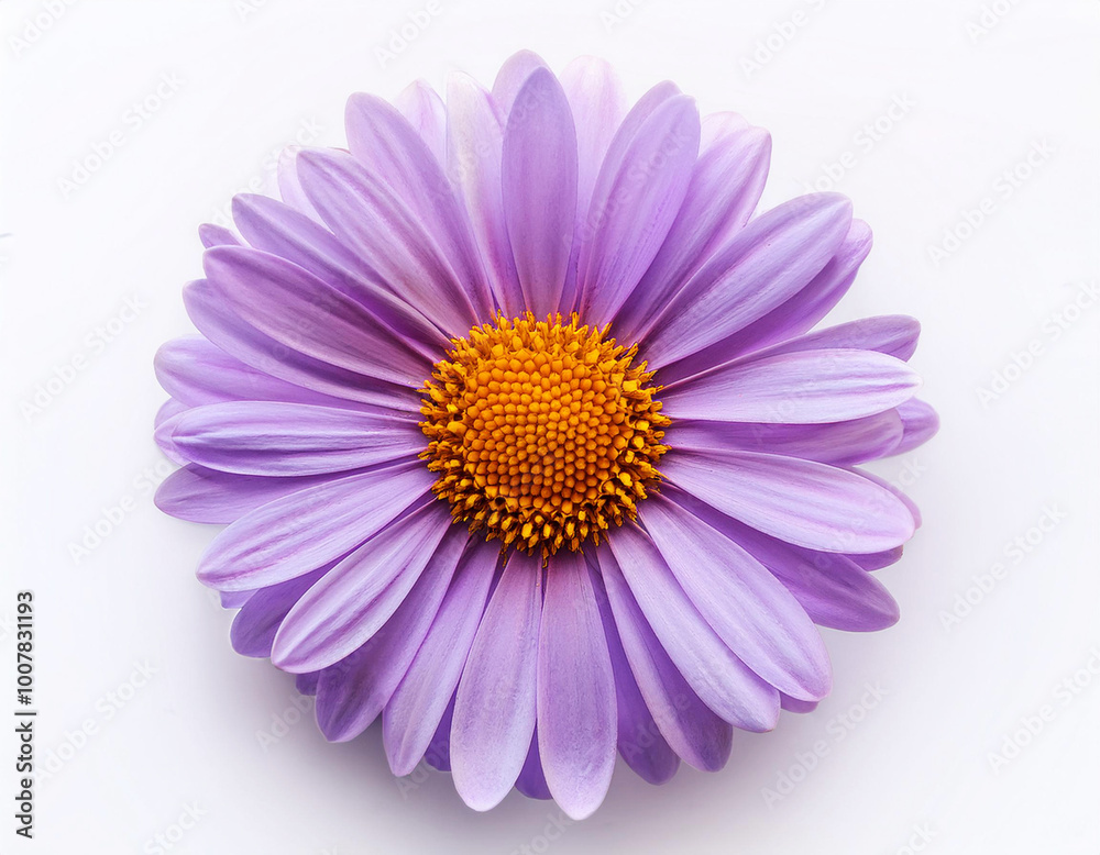 Blooming a purple daisy flower isolated on white background. Blooming a purple daisy flower isolated on white background.