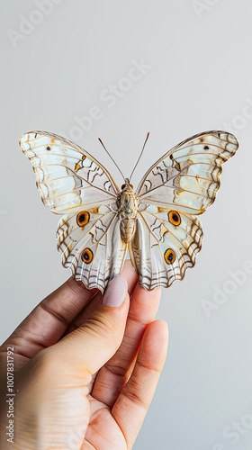 Butterfly in Hand: Wings Wide and Colorful