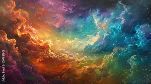 Enchanting Sparkly Rainbow Clouds: A Stunning Visual Delight