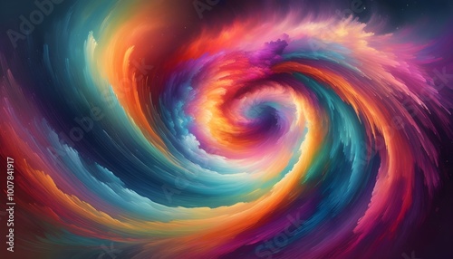 Swirling Colors of an Abstract Cosmic Vortex in Artistry