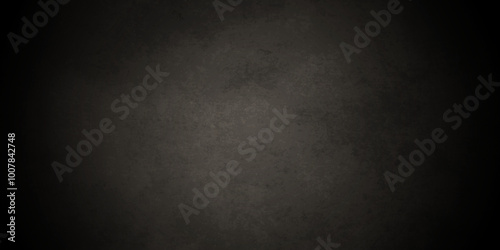 Dark Black background texture, old vintage charcoal black backdrop paper with watercolor. Abstract background with black wall surface, black stucco texture. Black gray satin dark texture luxurious. 