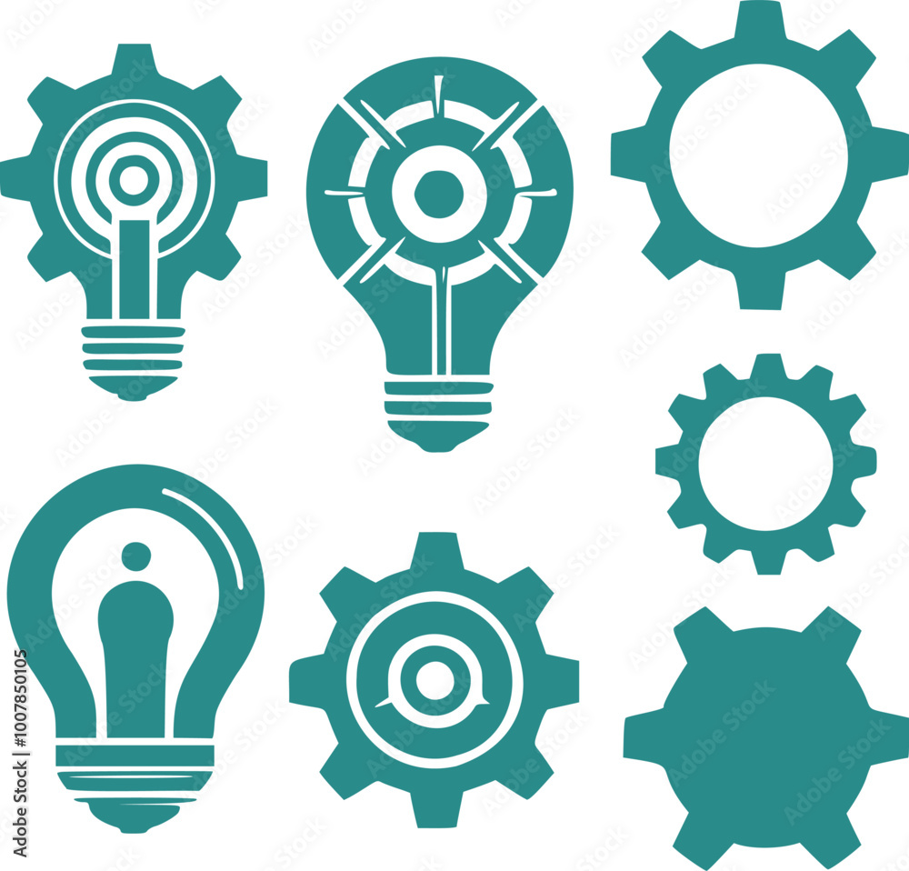 Blue flat lightbulb set business concept vector illustration on white background generated Ai Blue flat lightbulb set business concept vector illustration on white background generated Ai
