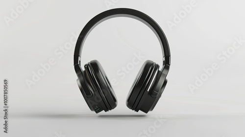 A pair of black headphones with a black band