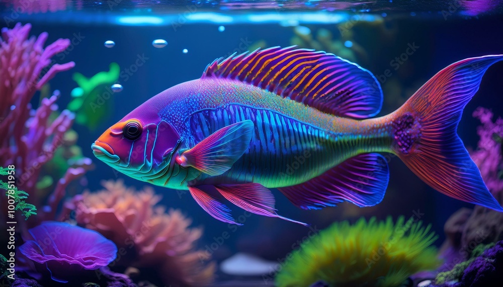 Fototapeta premium A colourful fish in aquarium