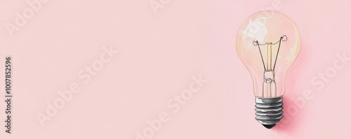 Lightbulb shining on small section, niche idea, copy space, flat design illustration