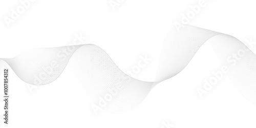 Vector wave digital white and gray blend futuristic technology flow tech transparent line stripe energy connection web music and sound, beautiful dynamic smooth space texture background.