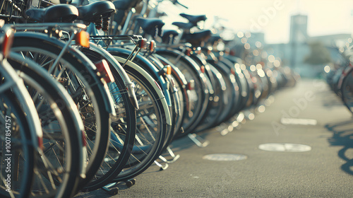 neatly arranged bicycle parking