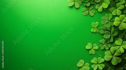 Lush green clovers on a vibrant background