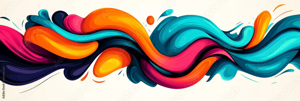 Fototapeta premium Abstract colorful liquid wave illustration