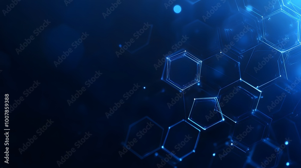 Obraz premium Abstract Blue Hexagon Network Background
