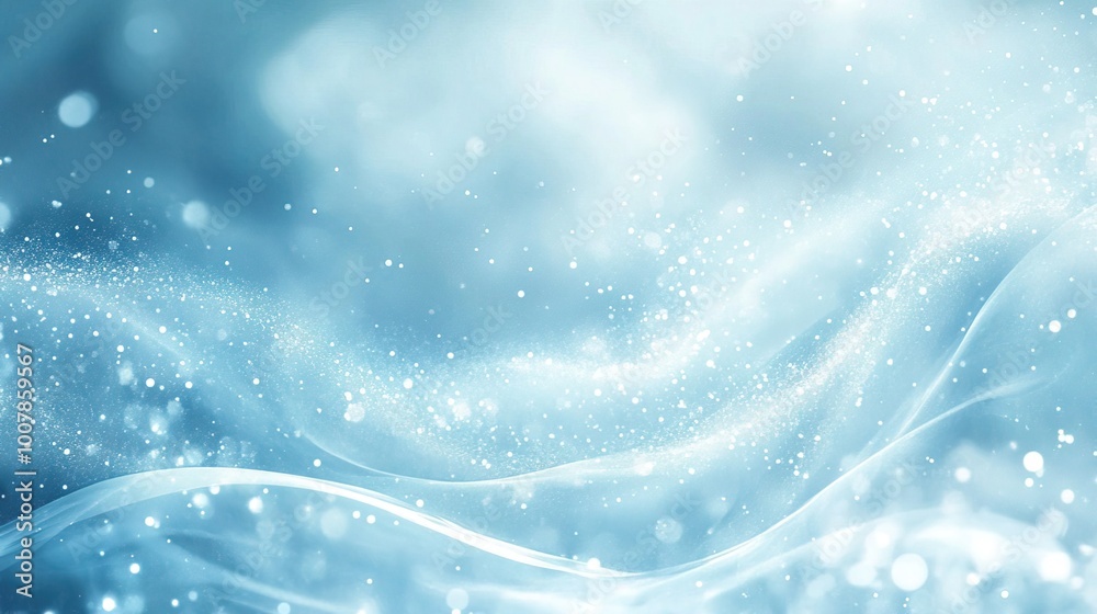 A glowing light blue abstract background with a neutral design and digital elements 