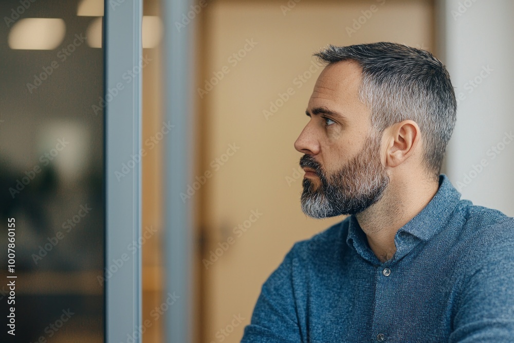 Young creative director preparing for a pitch, practicing his presentation in front of a mirror Young creative director preparing for a pitch, practicing his presentation in front of a mirror