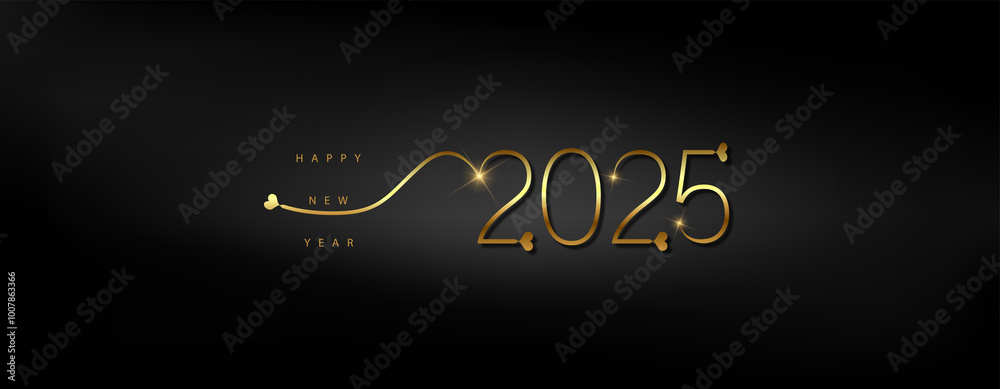 Happy New Year 2025 in elegant gold text on a sleek black background, celebrating a beautiful design for 2025 Happy New Year 2025 in elegant gold text on a sleek black background, celebrating a beautiful design for 2025