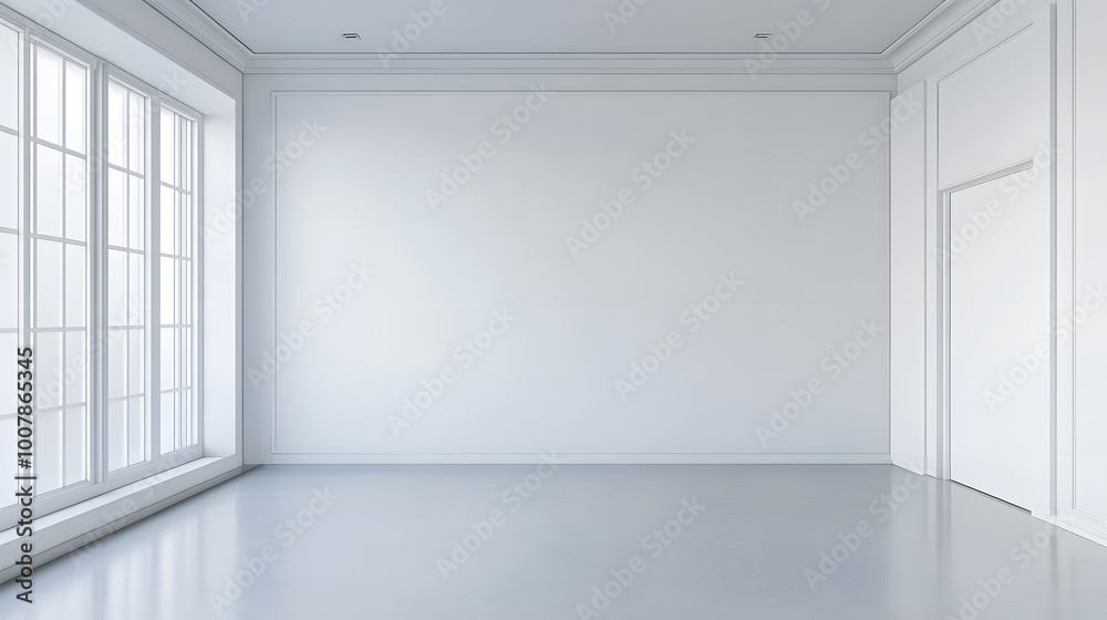 Modern empty interior room with white wall Modern empty interior room with white wall
