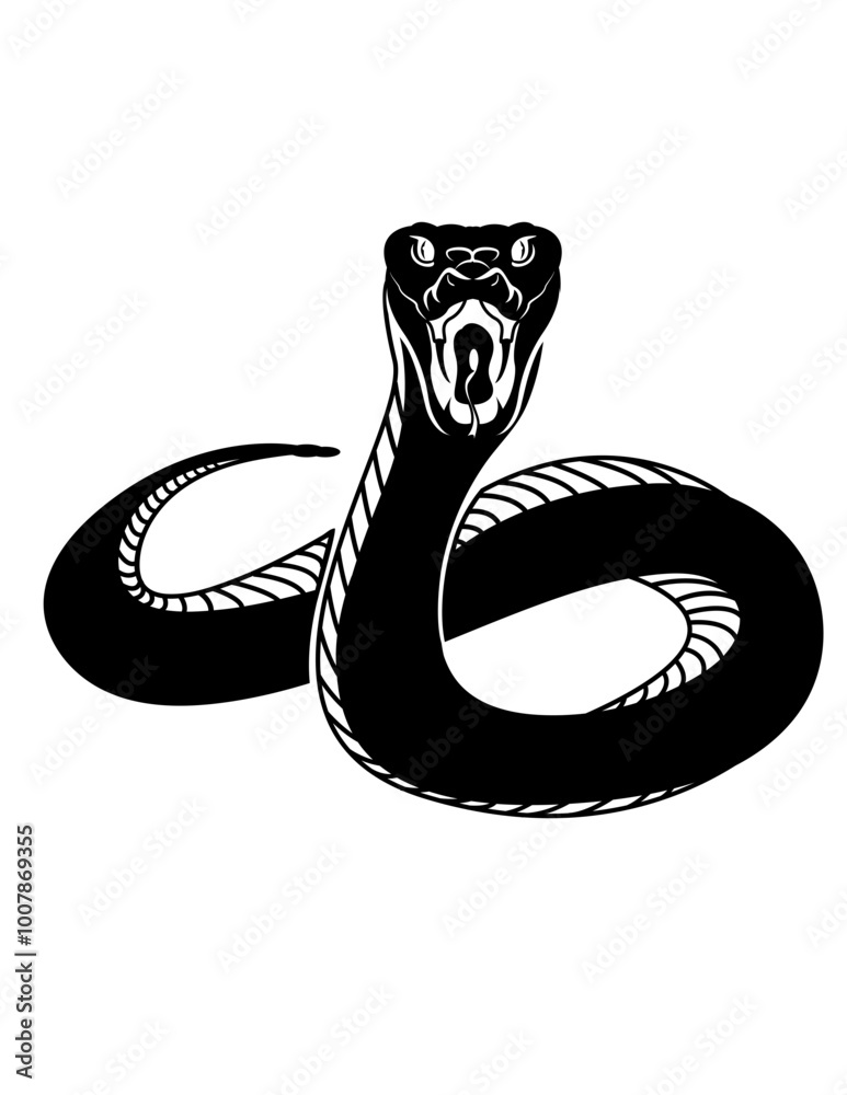 Fototapeta premium Snake | Wild Snake | Snake Venom | Poisonous Snake | Wildlife | Forest Animal | Viper | Snake Reptile | Original Illustration | Vector and Clipart | Cutfile and Stencil