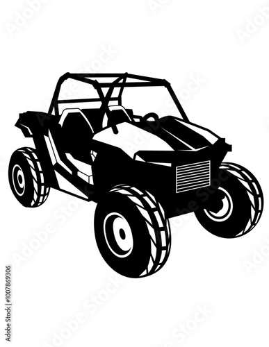 RZR-ATV | ATV | Mud Car | Terrain Vehicle | Extreme Ride | Mud Driving | Off-road Vehicle | Skilled Driver | Original Illustration | Vector and Clipart | Cutfile and Stencil