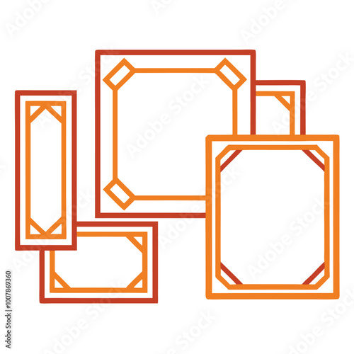 This vintage rectangular frame vector set includes elegant and intricate borders, perfect for adding a touch of timeless sophistication to invitations, certificates, and decorative projects.