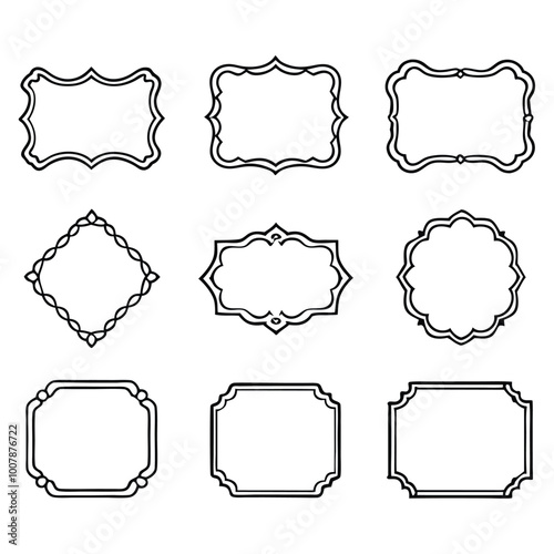 This vintage rectangular frame vector set includes elegant and intricate borders, perfect for adding a touch of timeless sophistication to invitations, certificates, and decorative projects.