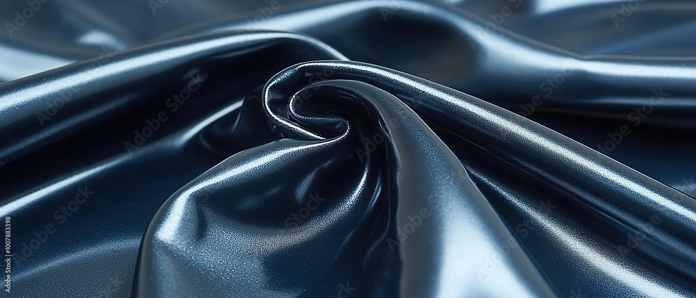 Abstract image of blue satin fabric with soft folds and ripples. Abstract image of blue satin fabric with soft folds and ripples.