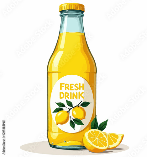 Lemonade Bottle with Slices 
