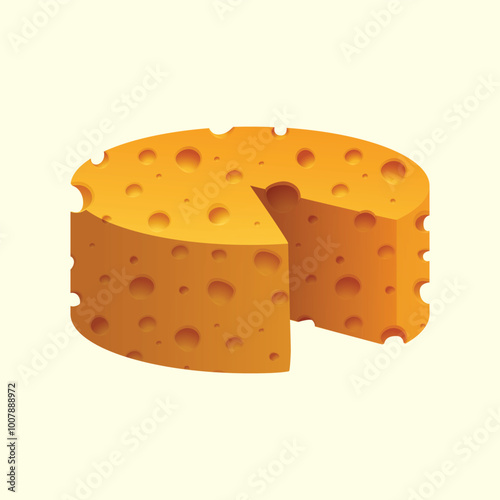 vector tasty yellow cheese illustration