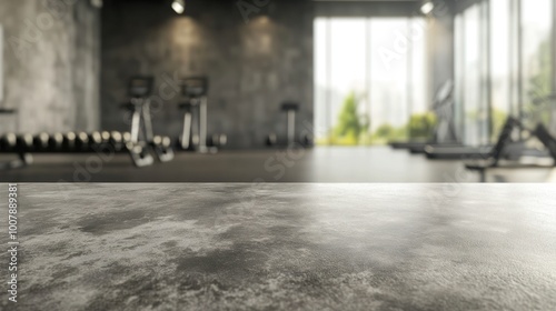 Wallpaper Mural A modern gym interior with fitness equipment and large windows. Torontodigital.ca