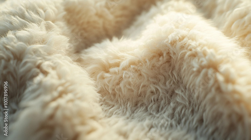 Soft and Fluffy White Fur Texture Creating a Cozy Atmosphere for Home Decor