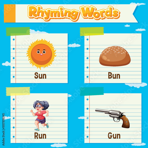 Rhyming Words Illustration