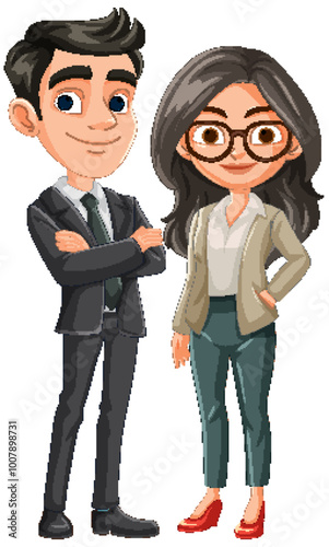 Professional Man and Woman Illustration