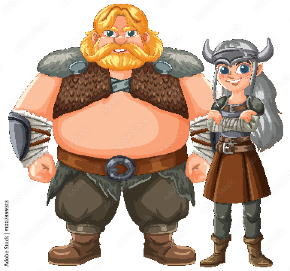 Naklejka premium Viking Warriors Standing Together