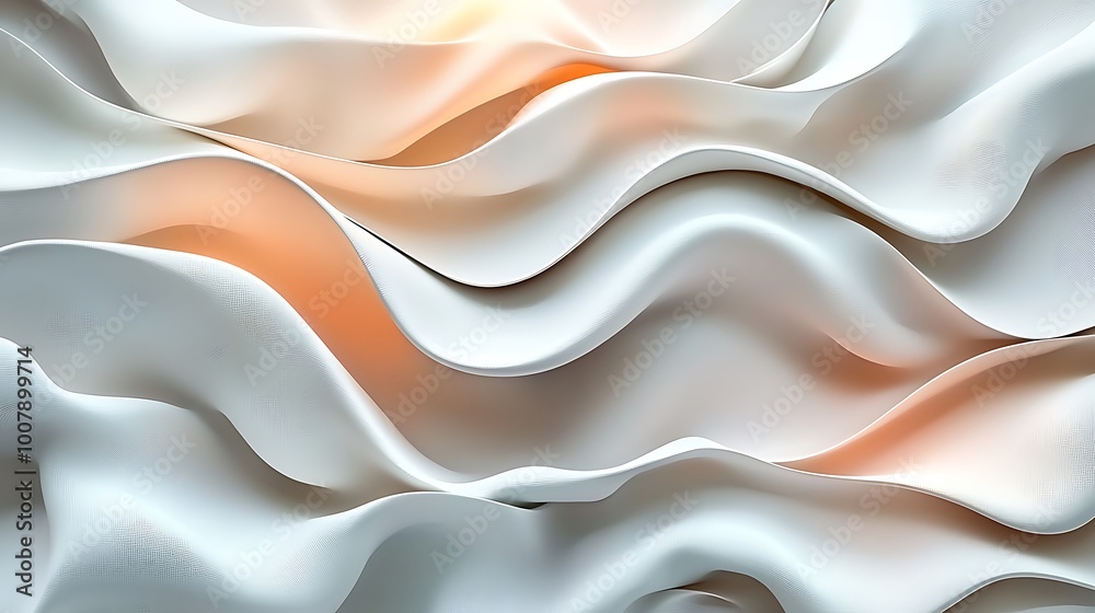 Obraz premium Abstract White and Orange Wavy Background Texture