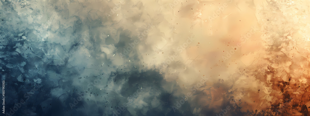 An abstract composition showcasing soft hues of blue, orange, and beige, creating a serene and dreamy atmosphere. An abstract composition showcasing soft hues of blue, orange, and beige, creating a serene and dreamy atmosphere.