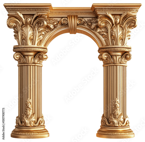 Gold roman arch columns