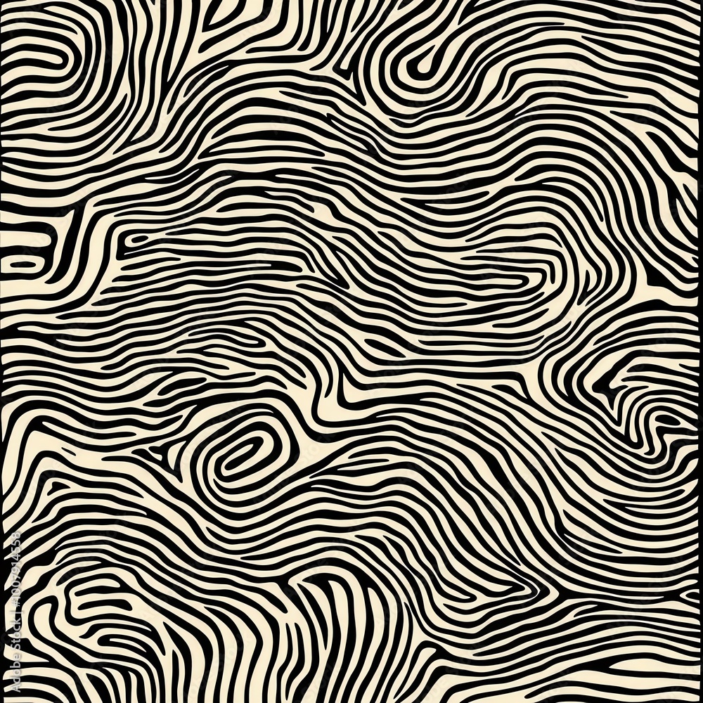 Abstract Black and White Wavy Stripe Pattern Abstract Black and White Wavy Stripe Pattern