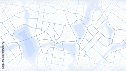 City urban roads and streets abstract map downtown district. Geolocation your location on map with river and grid. Concept of planning and mapping a travel. Flat vector illustration