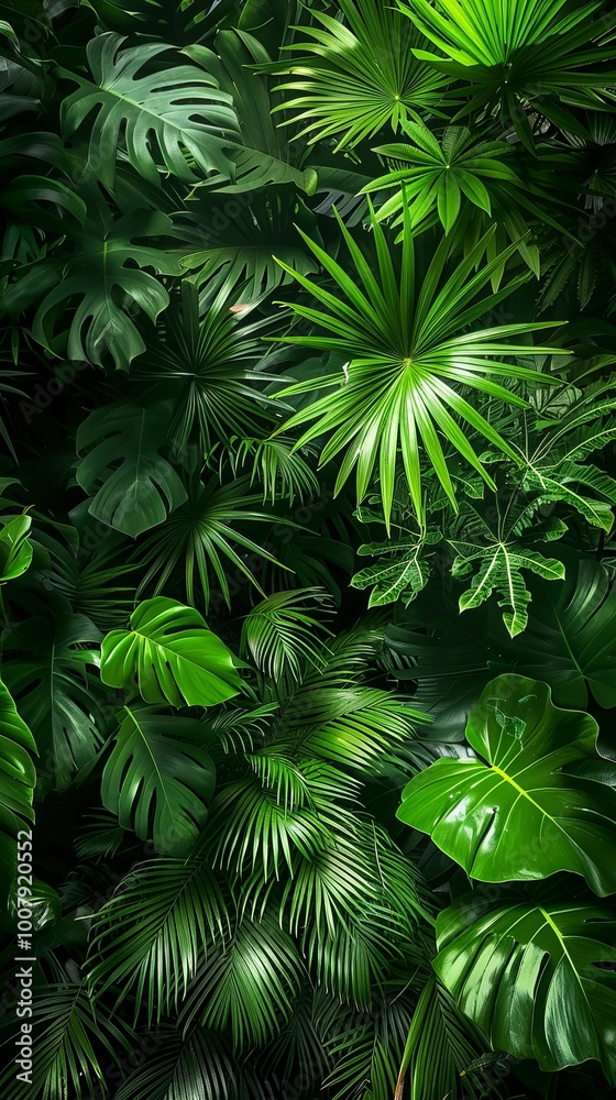 Tropical leaves display a variety of shades of green. Tropical leaves display a variety of shades of green.