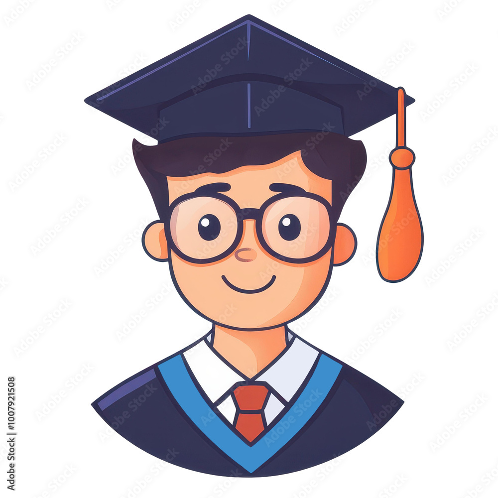 Celebrate your achievements with a modern graduation line icon. A fun and vibrant design for your special day Celebrate your achievements with a modern graduation line icon. A fun and vibrant design for your special day