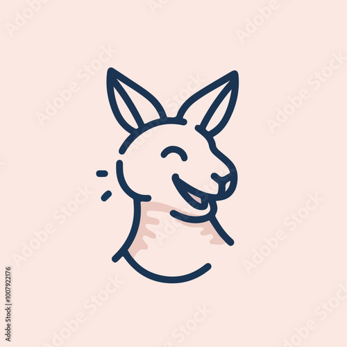 Cartoon kangaroo character laughing. Happy vector adorable wallaby fun, cry from laughter or happiness, enjoying life. Wildlife wallaroo marsupial animal joy. Isolated funny australian comic personage