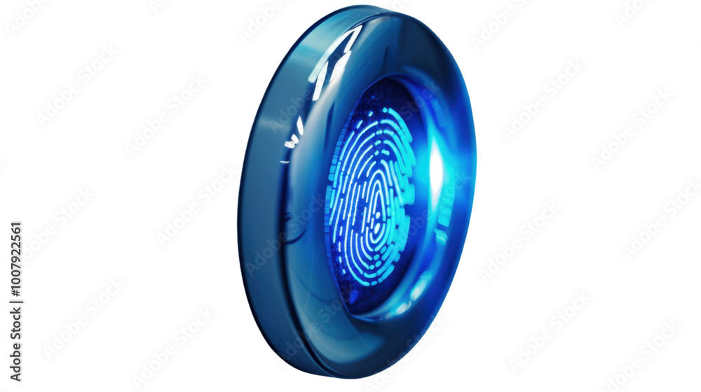 Smart lock with fingerprint recognition on white background Smart lock with fingerprint recognition on white background