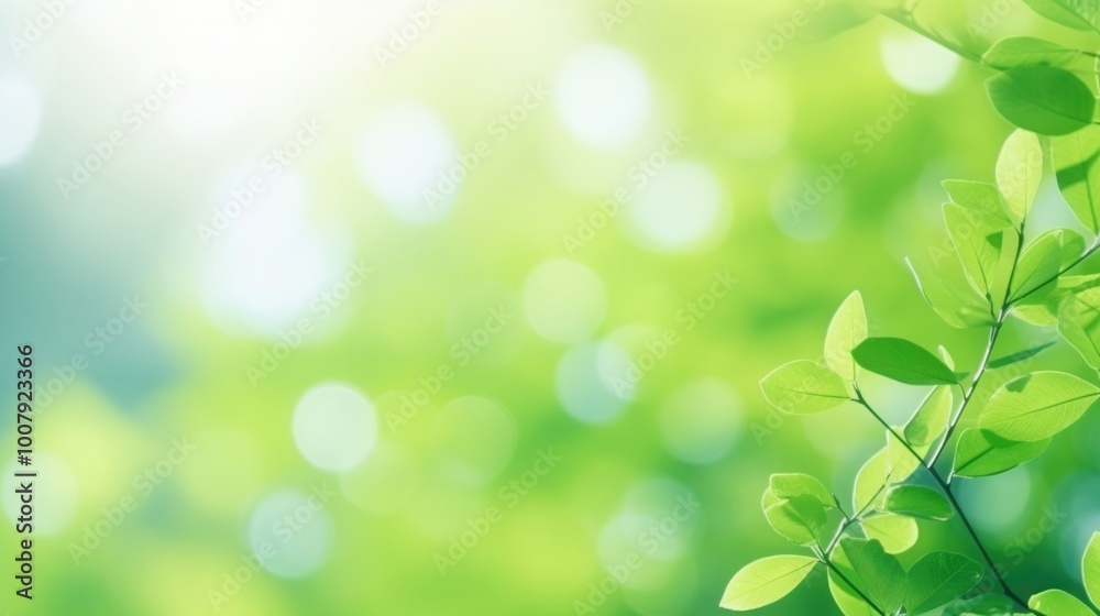 Green leaves and sunlight in a forest Green leaves and sunlight in a forest