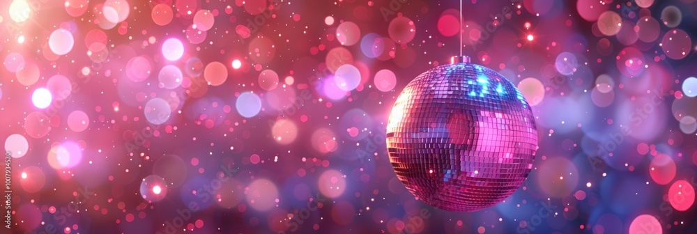 Shiny disco ball hanging from ceiling Shiny disco ball hanging from ceiling