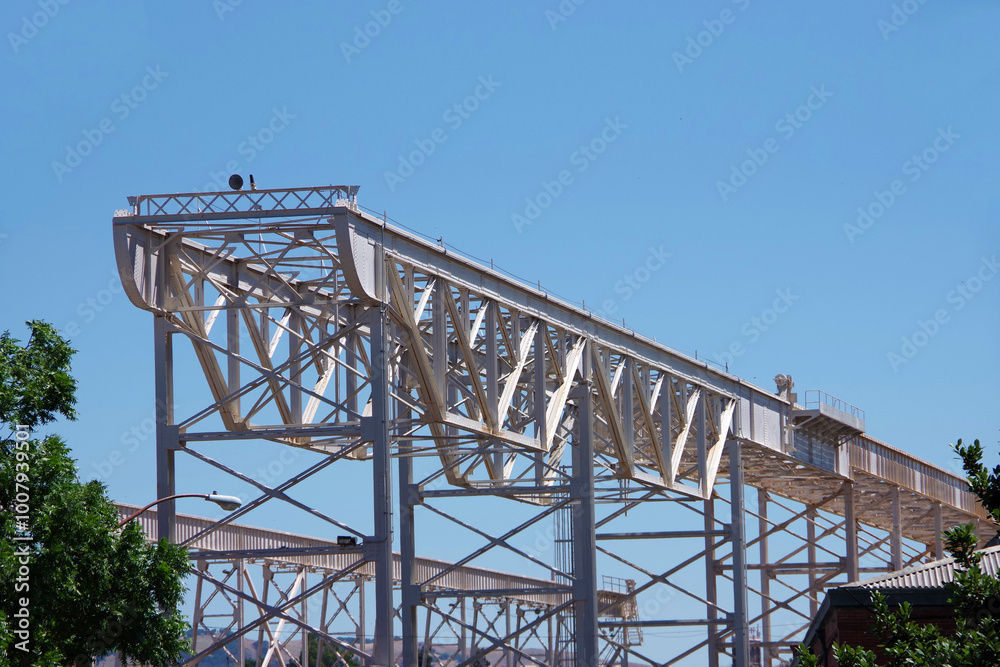 Cranes and huge metal structures at an old defunct shipyard Cranes and huge metal structures at an old defunct shipyard