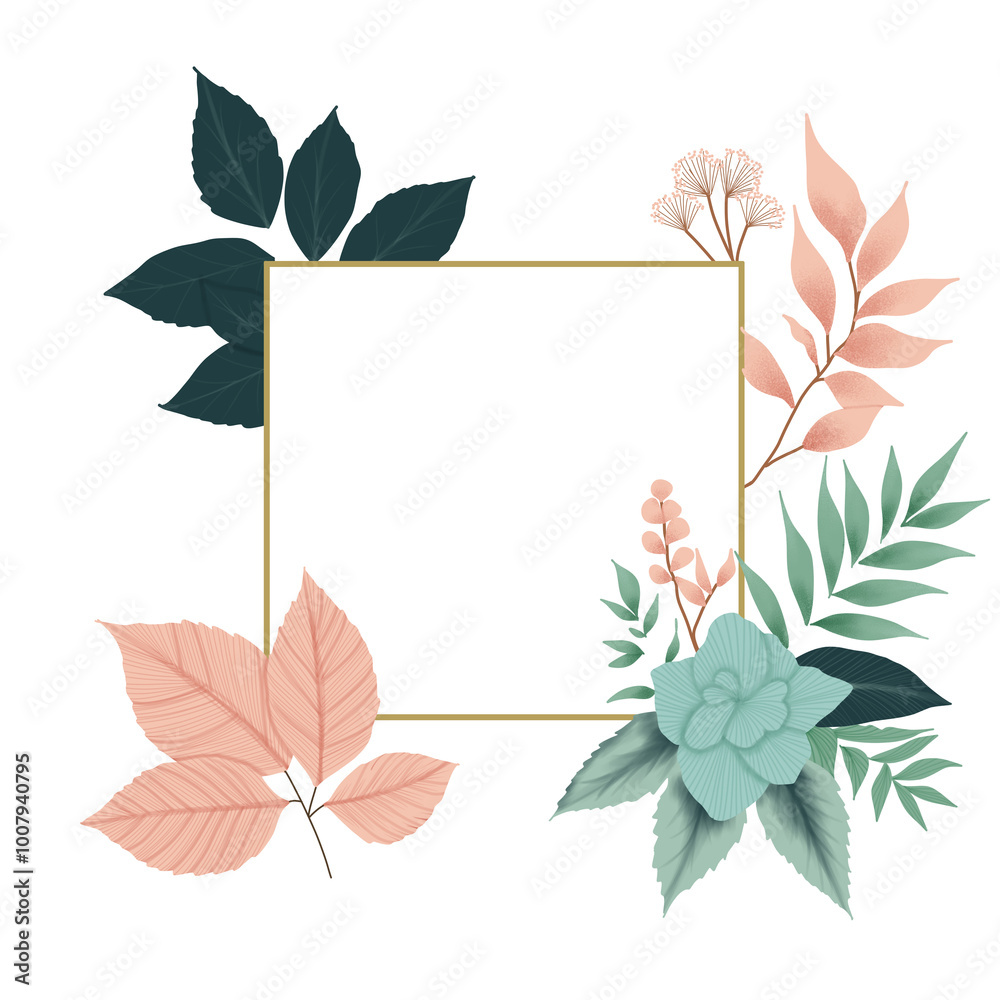 frame with floral decoration frame with floral decoration