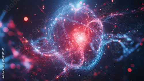 Ais glowing quantum realm a futuristic visual futuristic background. Quantum Realm. Illustration