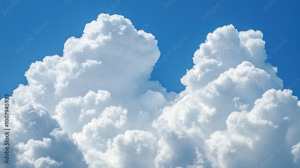 Fluffy White Clouds Against Clear Blue Sky Fluffy White Clouds Against Clear Blue Sky